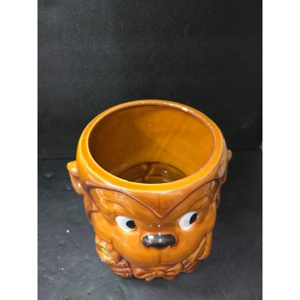 Monkey‎ Sailor Cookie Jar, Brown Ceramic Canister, White Hat Lid, Kitchen Decor